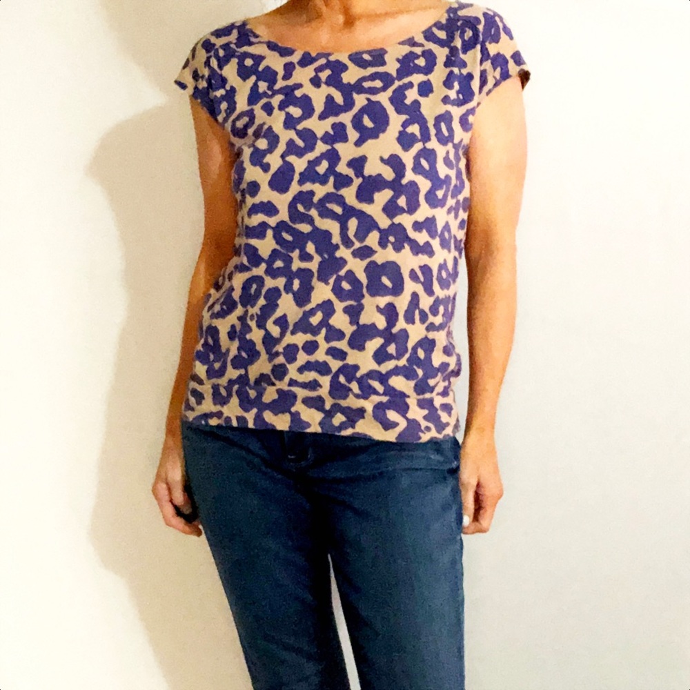 Loft Leopard Print Top Women XS
